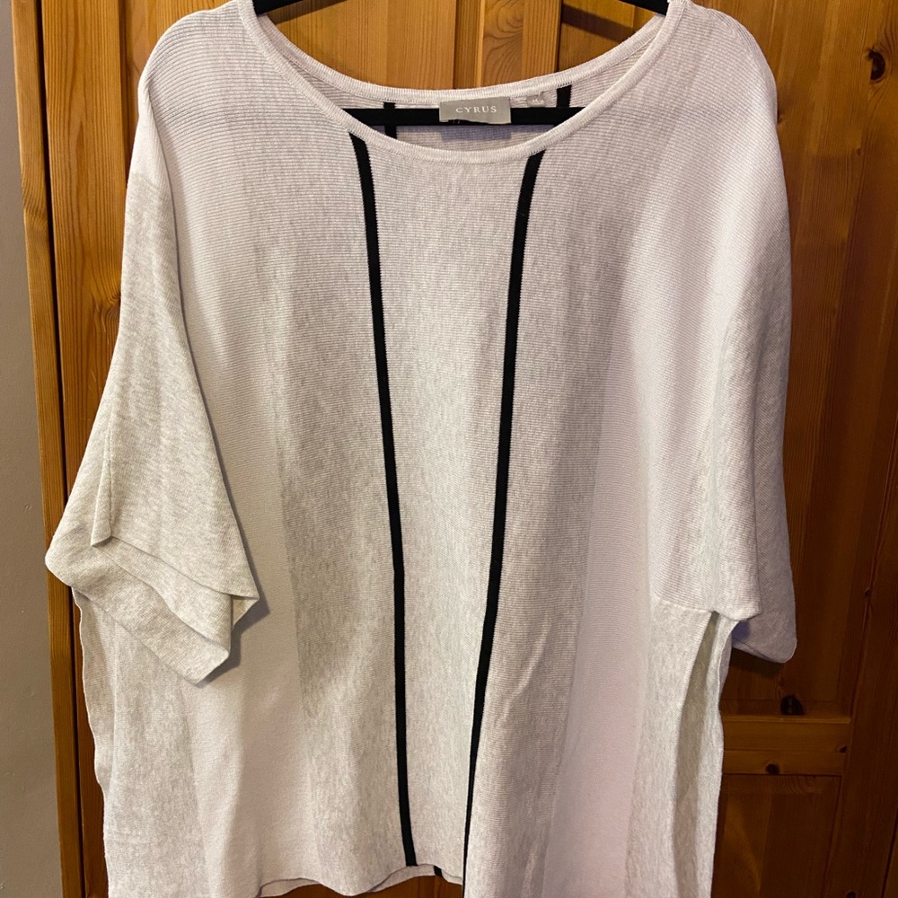 Cyrus Women's White Top with Black Accents